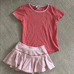 Proper Peony Coral and Pink Top and tennis Skirt Set with built in shorts.